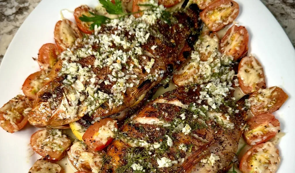 Grilled Tilapia with Roasted Tomatoes